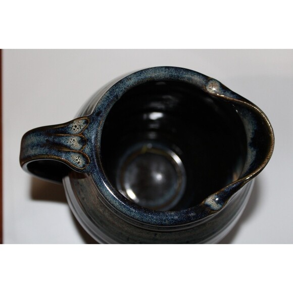 Garold Amsberry Midnight Sun Art Pottery 7" Blue Pitcher Vase Hand Thrown 1.5L - Picture 5 of 7